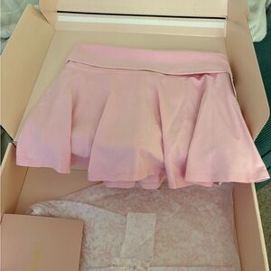 LoveShackFancy Blush Pink Skater Skirt